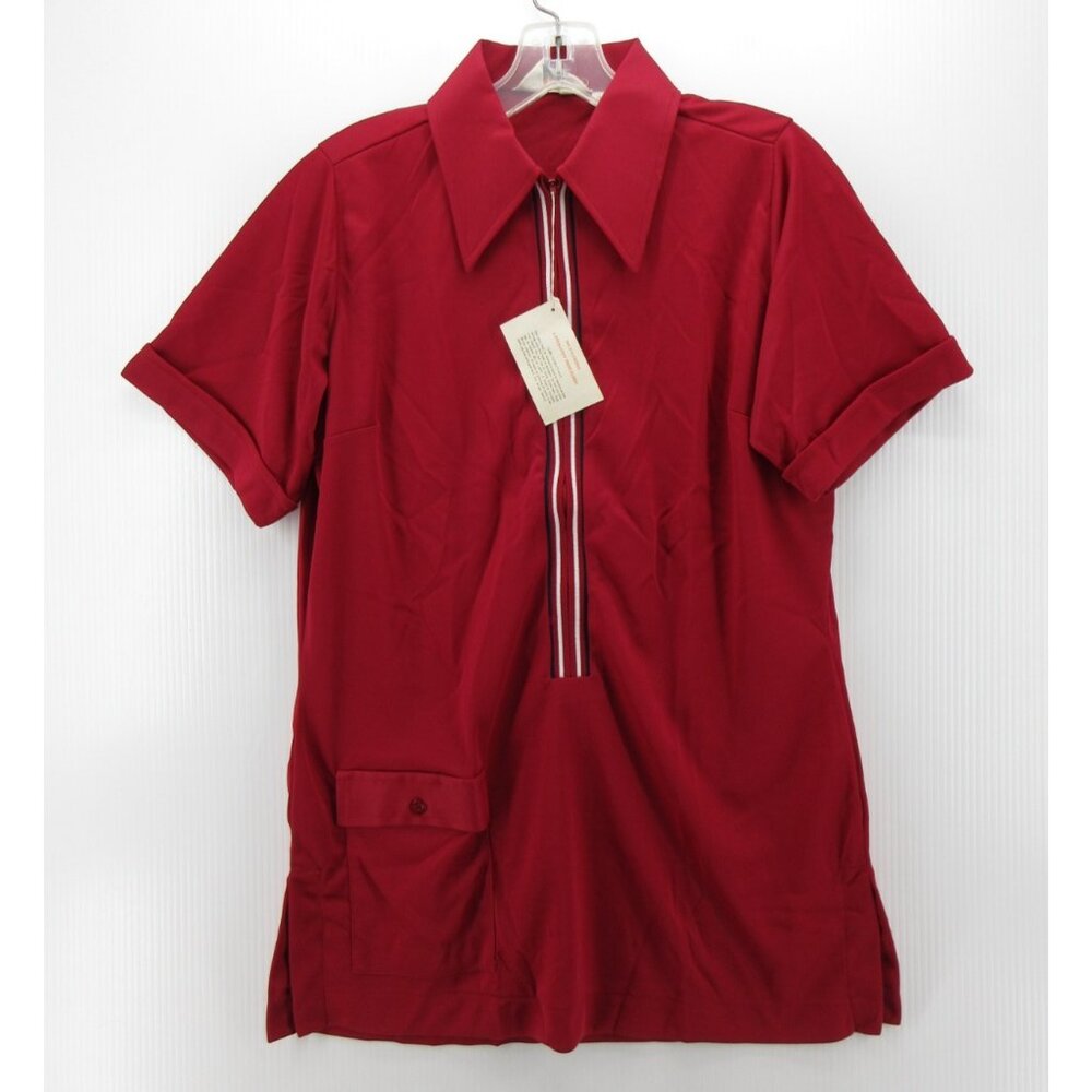 VTG Nat Nast Polo Shirt 36 Bowling 70s Rockabilly 1/2 Zip Large NEW